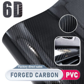 6D Forged Carbon Wrap – Max Depth Effect, PVC 6D PET micro-nano embossed texture, with a gloss finish closer to wet-look carbon